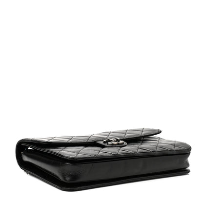 Chanel Glazed Calfskin Quilted Large Perfect Edge Flap Black 4 of 12