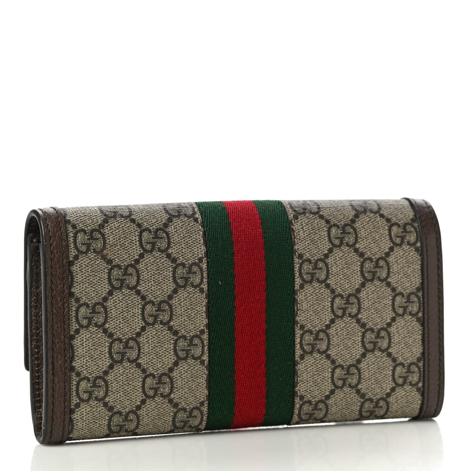 Gucci GG Supreme Monogram Web Ophidia Continental Wallet Brown 3 of 9