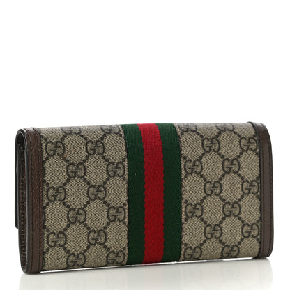 Gucci GG Supreme Monogram Web Ophidia Continental Wallet Brown 3 of 9