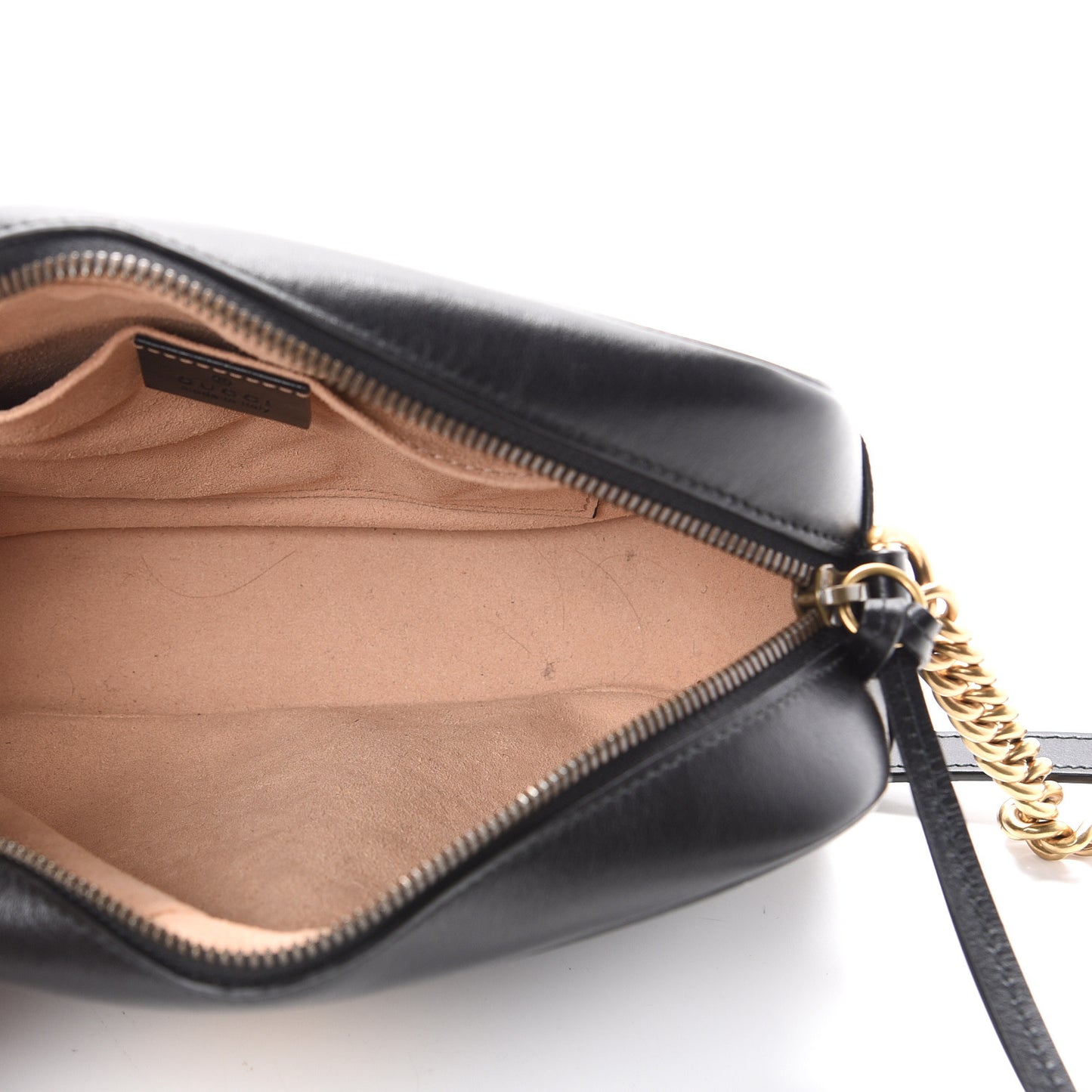 Calfskin Matelasse Small GG Marmont Chain Shoulder Bag Black
