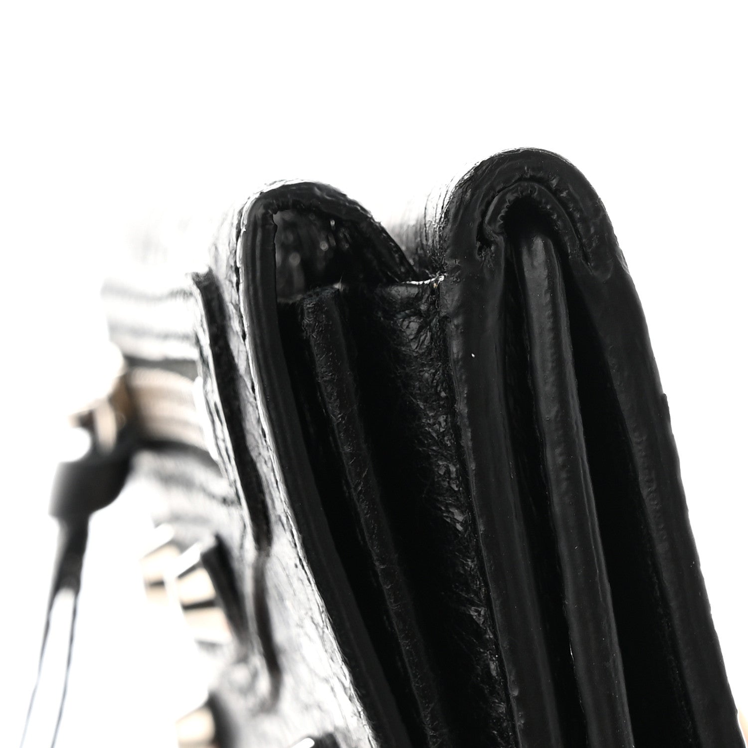 Balenciaga Agneau Arena Classic Silver Hardware Mini Wallet Black 8 of 10