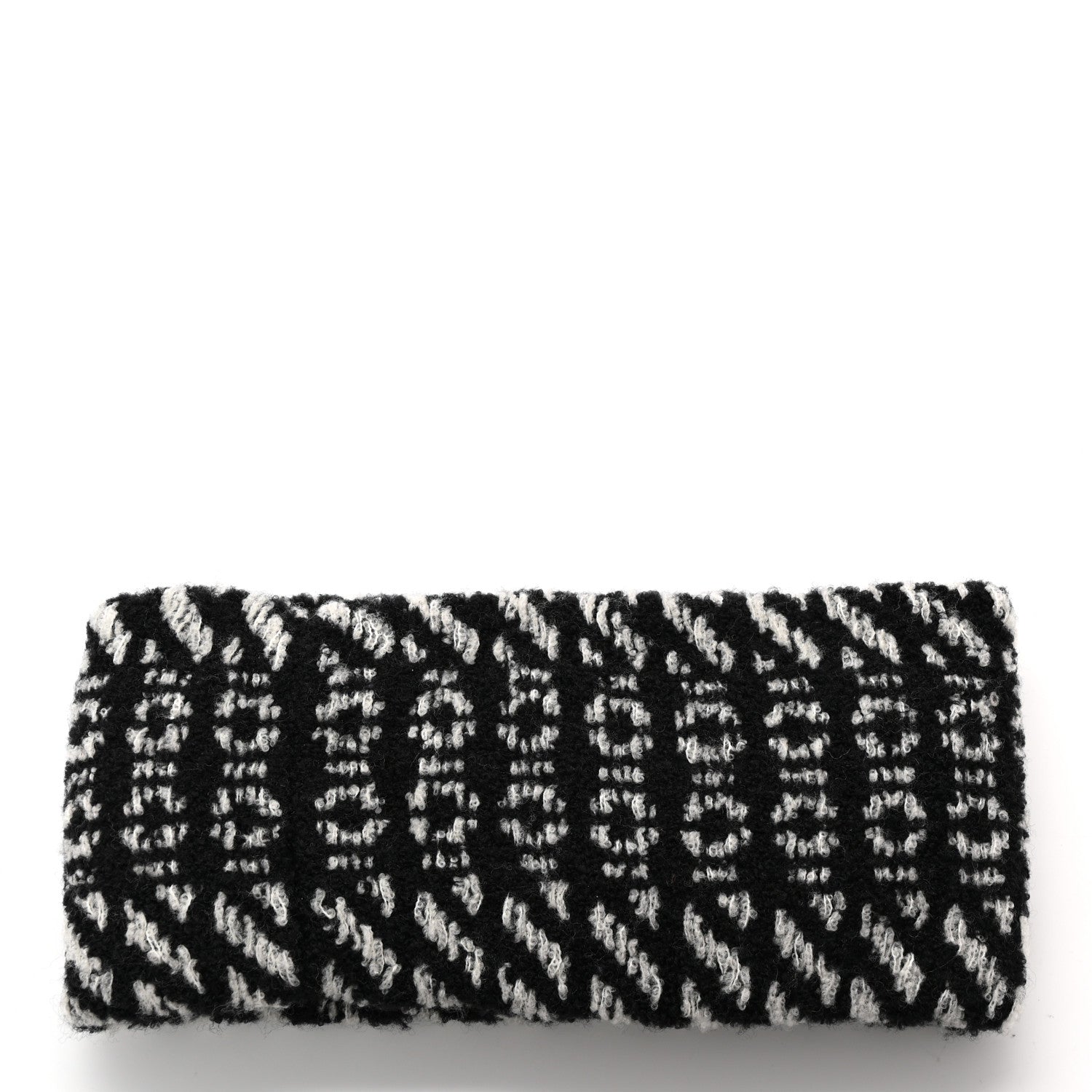Chanel Wool CC Headband Black White 3 of 7