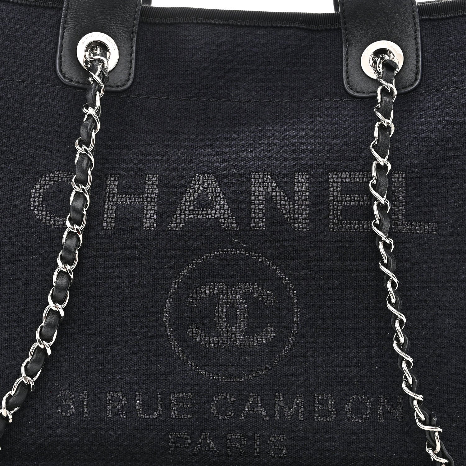 Chanel Mixed Fibers Small Deauville Tote Black 10 of 12