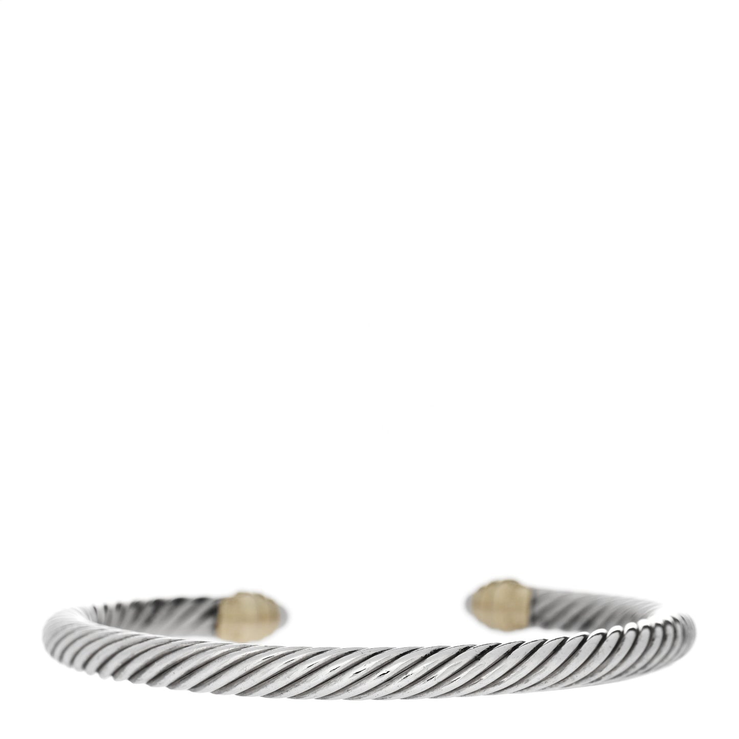 Sterling Silver 14K Yellow Gold Pearl 5mm Cable Classics Petite Color Bracelet