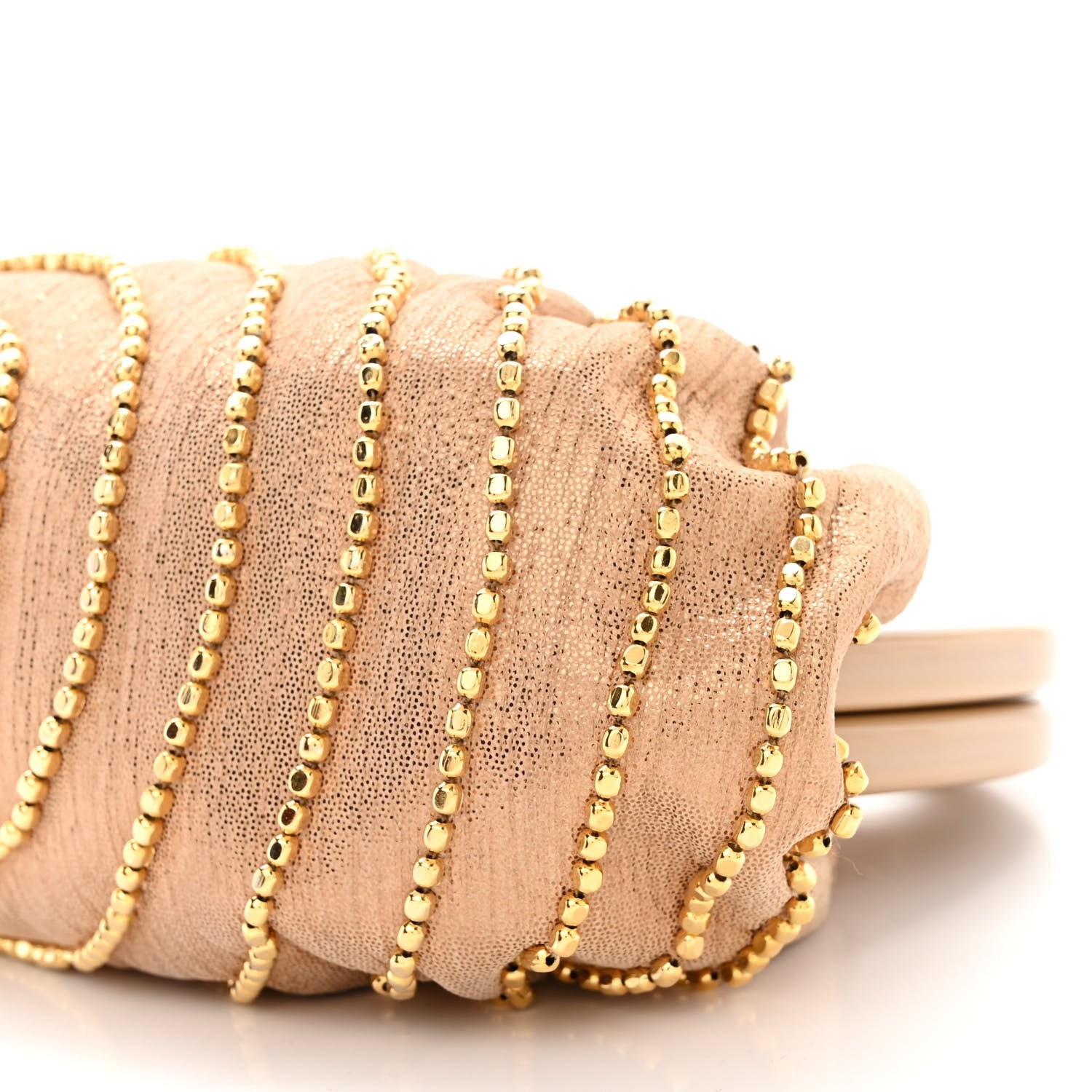 Jimmy Choo Metallic Fabric Beaded Clutch Gold 11 of 11