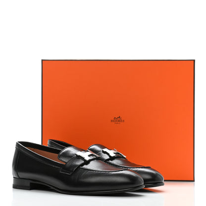Hermes Goatskin Womens Paris Loafers 36.5 Black 9 of 9