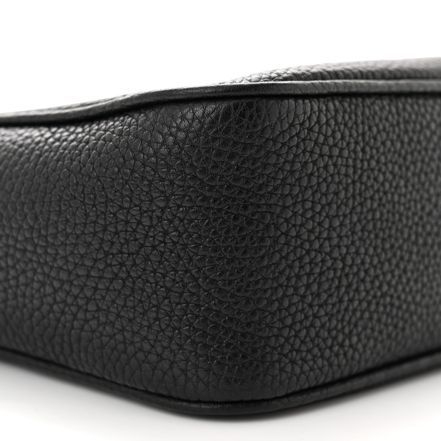 Pebbled Calfskin Small Soho Disco Bag Black