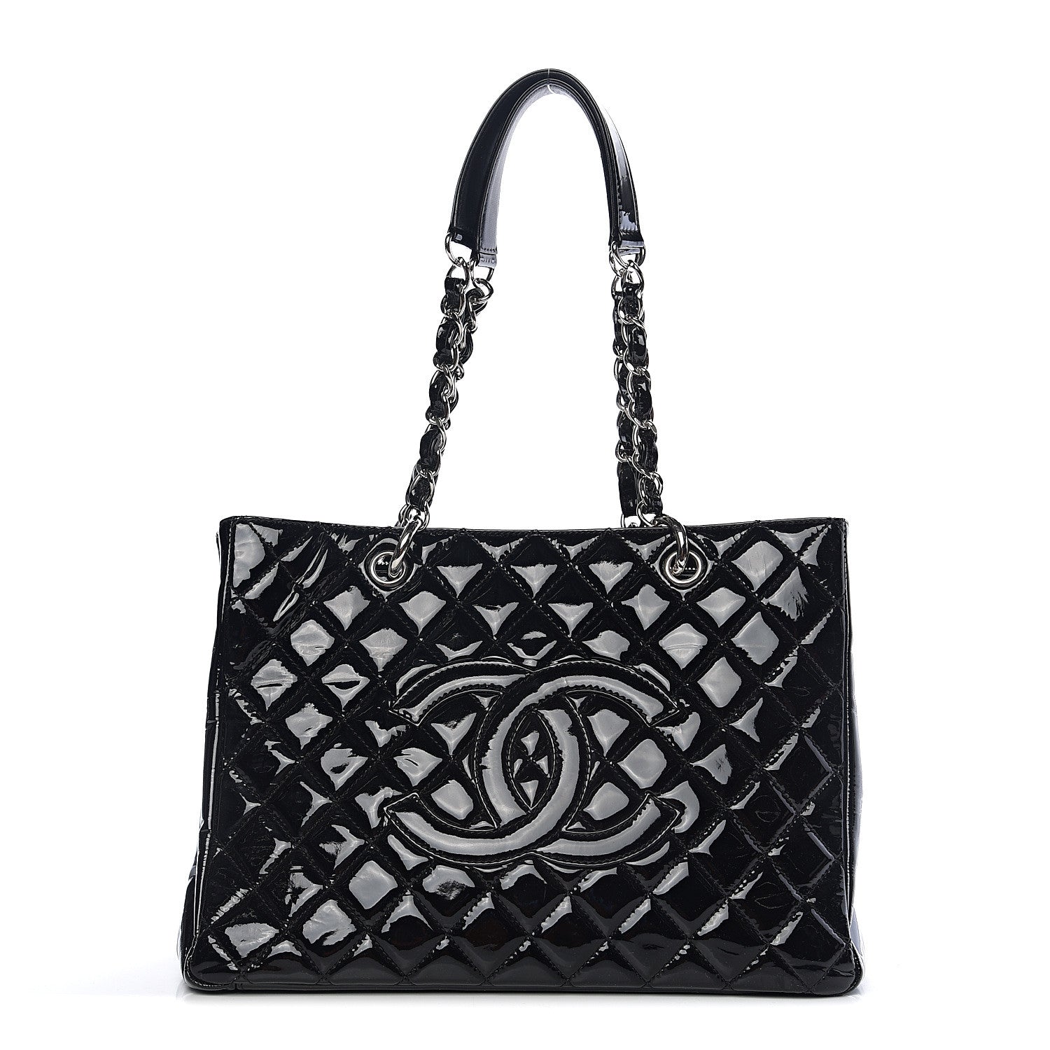 Chanel Patent Grand Shopping Tote GST Black 1 of 10