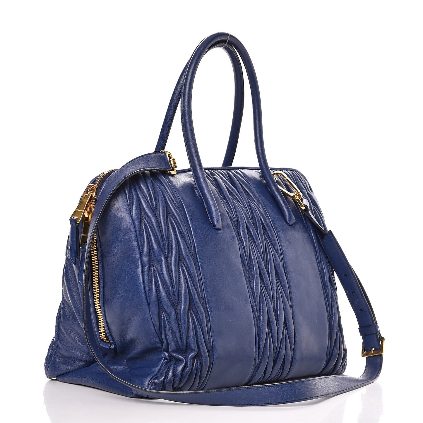 Nappa Matelasse Tote Blue