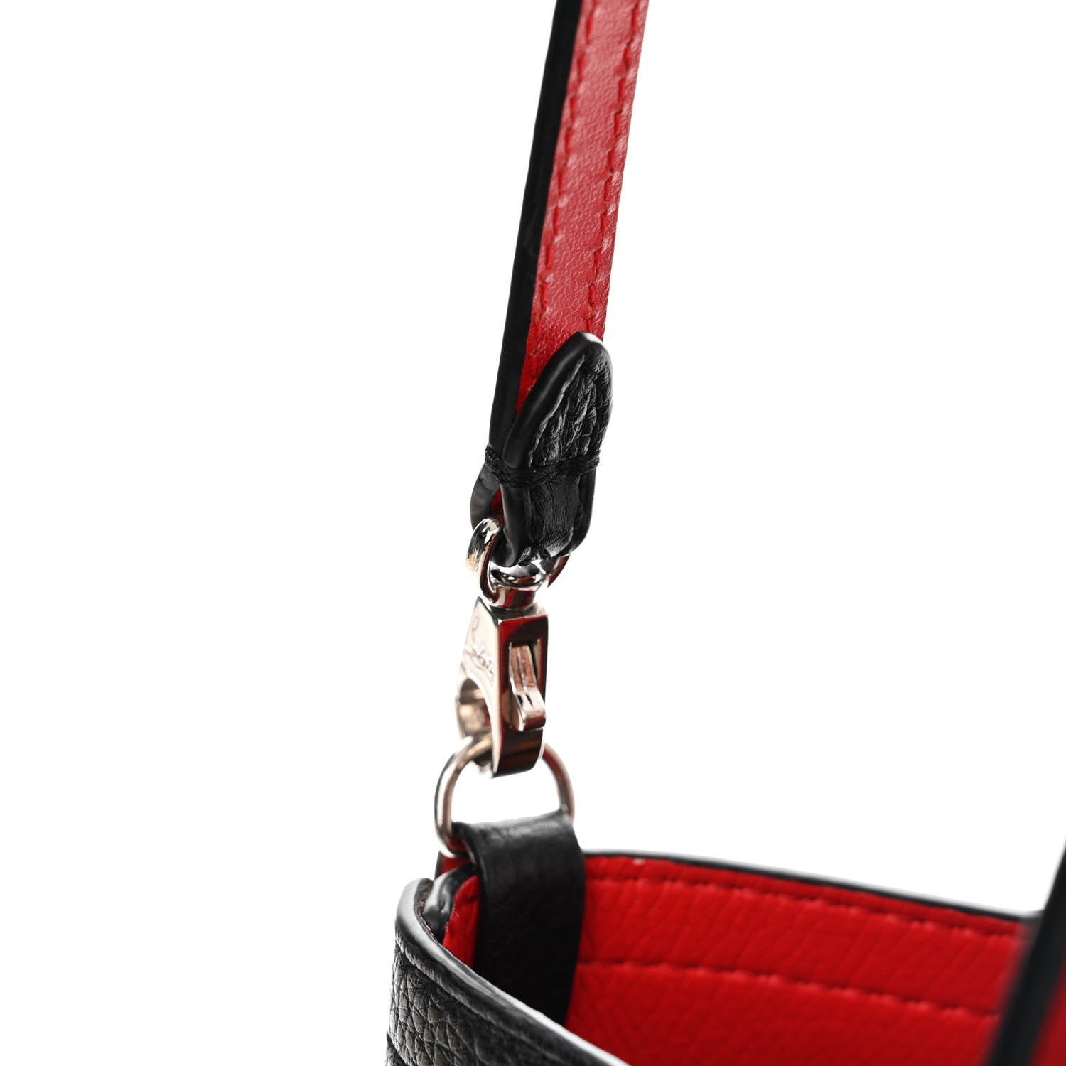 Christian Louboutin Calfskin Spiked Mini Cabarock Shopper Tote Black 14 of 14