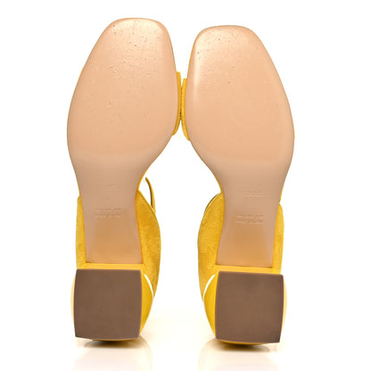 Hermes Suede Goatskin Choc Sandals 41 Yellow 5 of 8