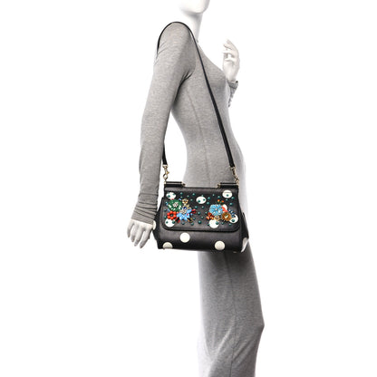 Dolce & Gabbana Dauphine Embellished Dot Medium Miss Sicily Satchel Black 2 of 10