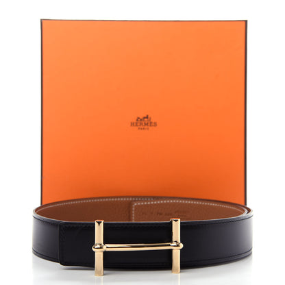 Hermes Box Togo 32mm H d'Ancre Belt 75 30 Black Gold 6 of 6
