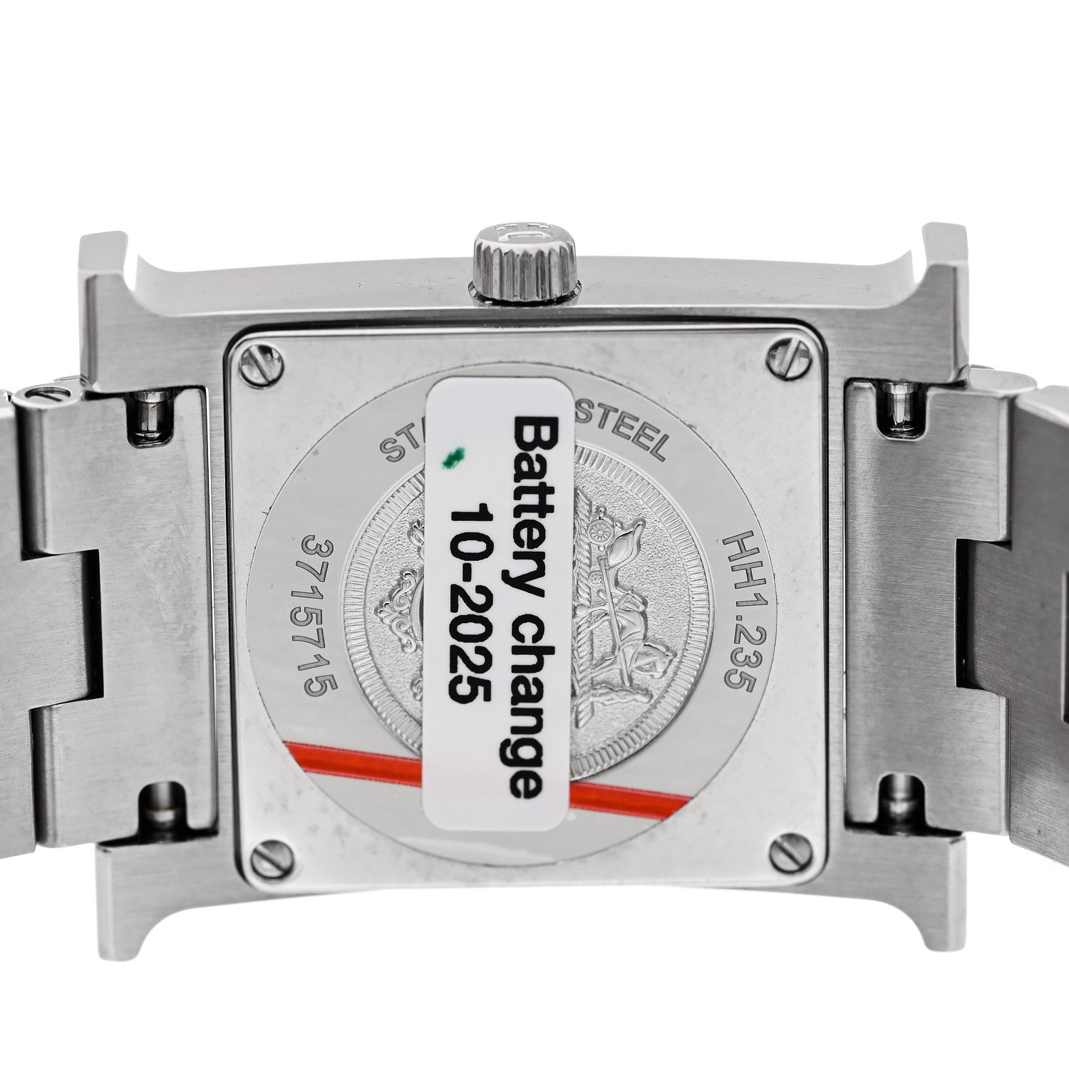 Hermes Stainless Steel Diamond Bezel Mother of Pearl 21mm Heure H Hour Quartz Watch 4 of 5