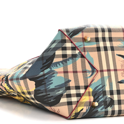 Burberry Haymarket Check Floral Print Small Canterbury Tote Pink 8 of 9