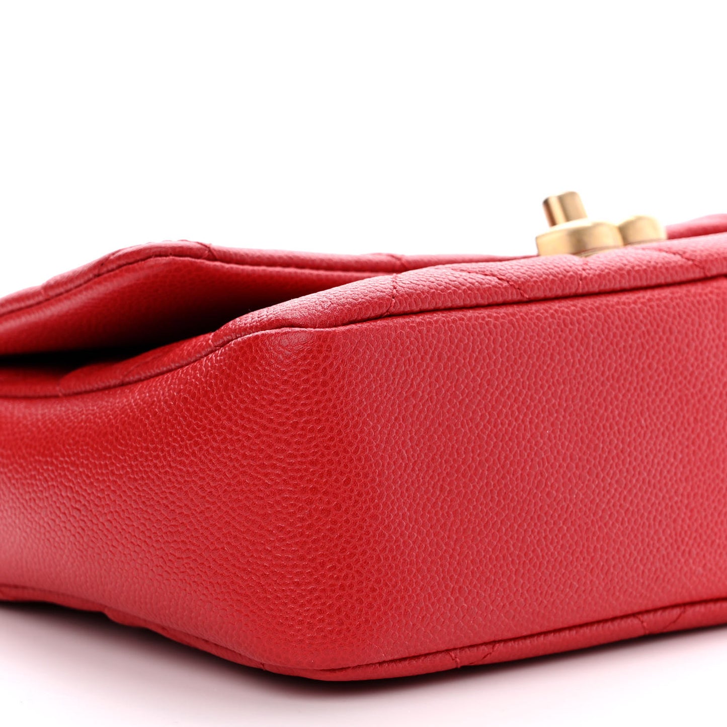 Shiny Caviar Quilted Small Chain Melody Flap Red