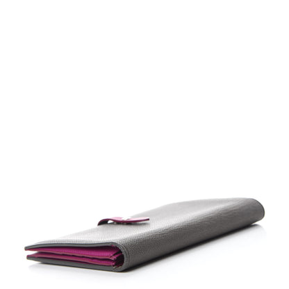 Celine Grained Sleek Calfskin Large Multifunction Strap Wallet Grey 4 of 7