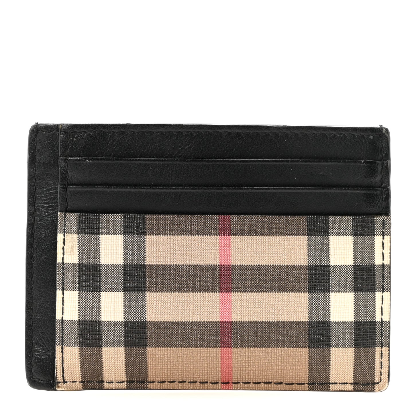 Vintage Check Money Clip Card Case Archive Beige Black