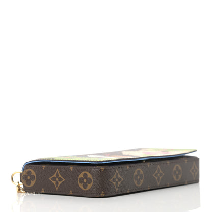 Louis Vuitton Monogram 2021 Christmas Animation China Wall Pochette Felicie Chain Wallet Myosotis Blue 5 of 9