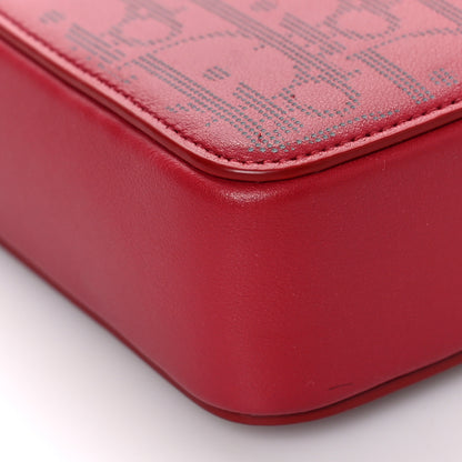 Christian Dior Calfskin Oblique Galaxy Perforated World Tour Messenger Pouch Red White 8 of 9