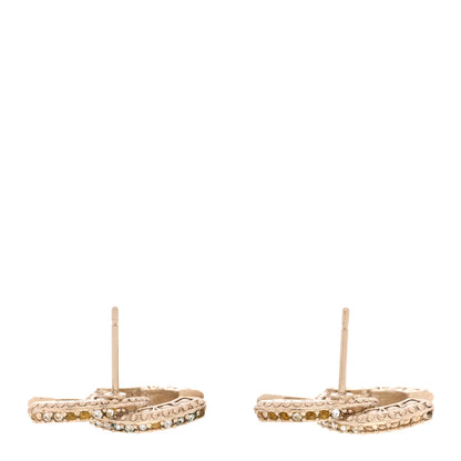 Chanel Crystal Timeless CC Earrings Light Gold 3 of 6