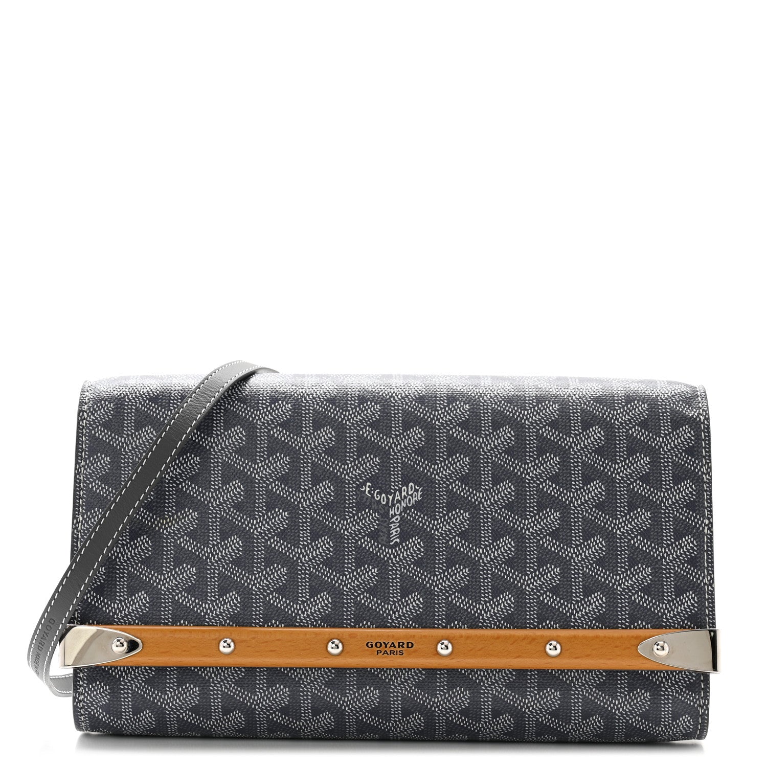 Goyard Goyardine Monte Carlo Bois Clutch With Strap Gray 1 of 9