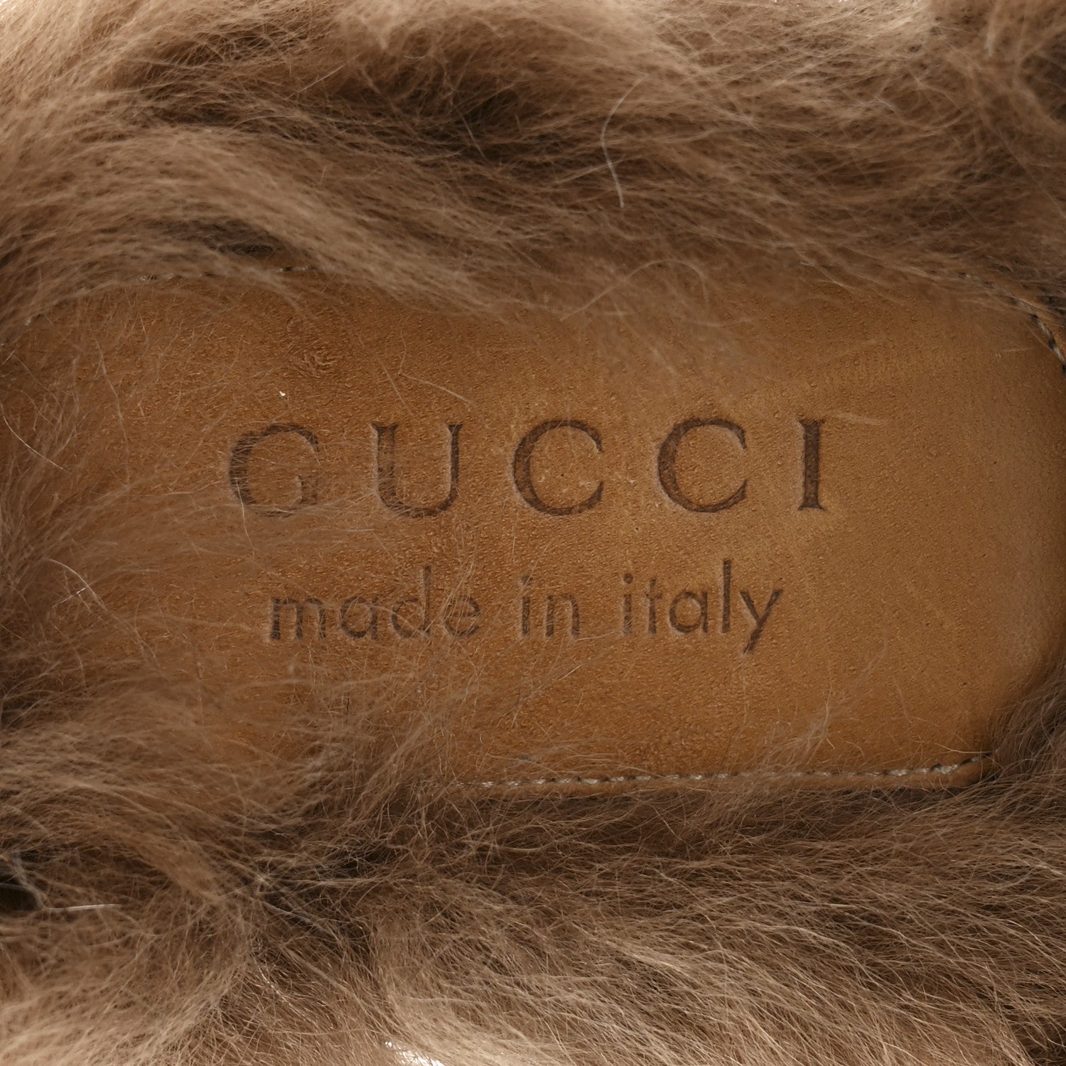 Gucci GG Monogram Fur Mens Princetown Slippers 9 Beige Ruggine Rust 8 of 10