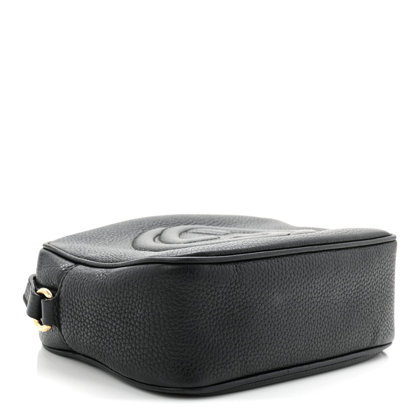 Pebbled Calfskin Small Soho Disco Bag Black