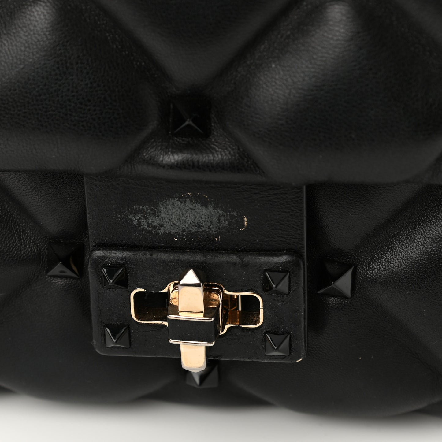 Nappa Monochrome Medium Candystud Top Handle Bag Black