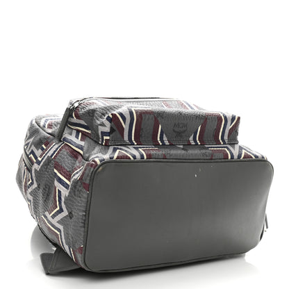 MCM Visetos Chevron Stripe Medium Backpack Phantom Grey Multicolor 4 of 11