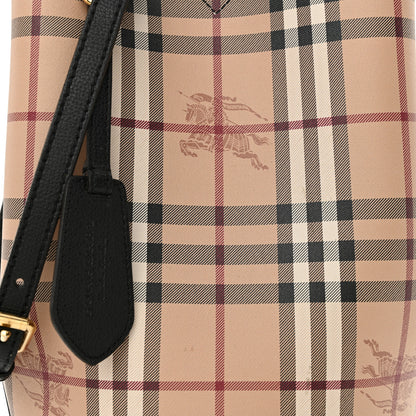 Burberry Haymarket Check Colours Small Lorne Bucket Crossbody Black 7 of 13
