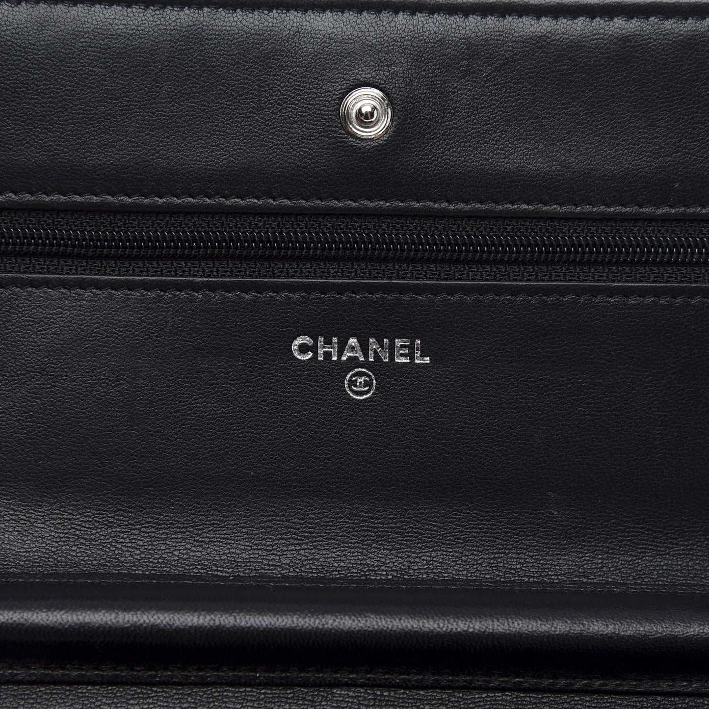 Lambskin Quilted Wallet On Chain WOC Black