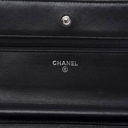 Chanel Lambskin Quilted Wallet On Chain WOC Black 8 of 14