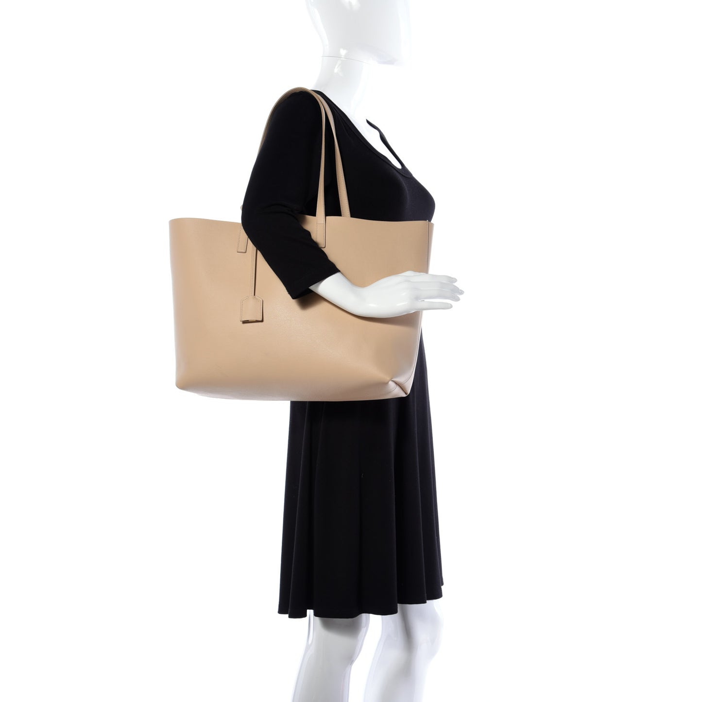 Calfskin Large Shopping Tote Nude Powder