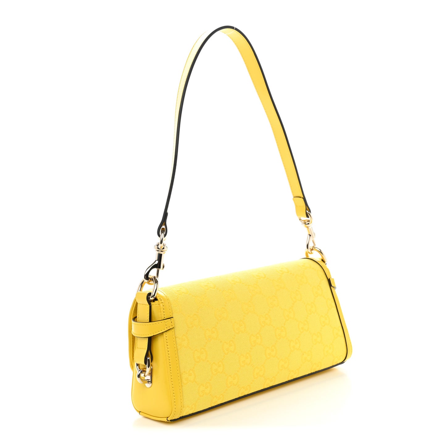 GG Monogram Textured Dollar Calfskin Small Luce Shoulder Bag Yellow