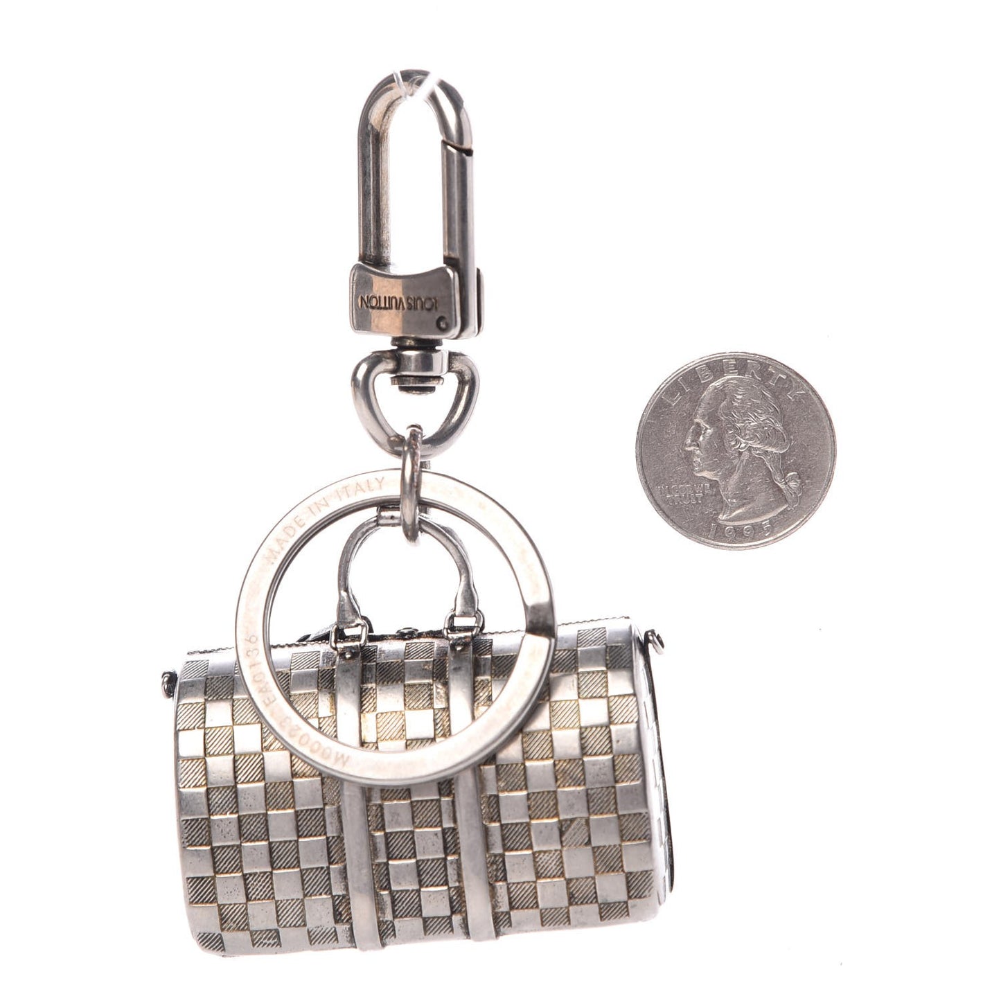 Brushed Palladium The Keepall Key Holder Bag Charm