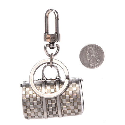 Louis Vuitton Brushed Palladium The Keepall Key Holder Bag Charm 2 of 3