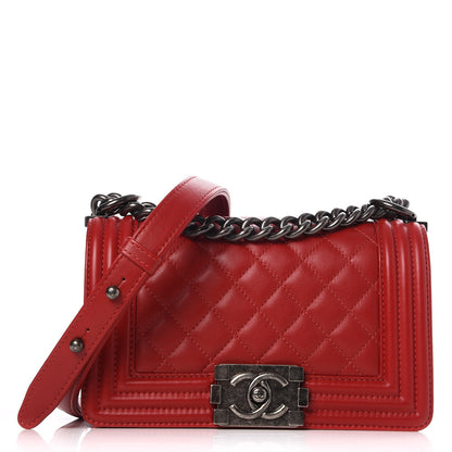 Chanel Calfskin Quilted Small Boy Flap Red 1 of 8