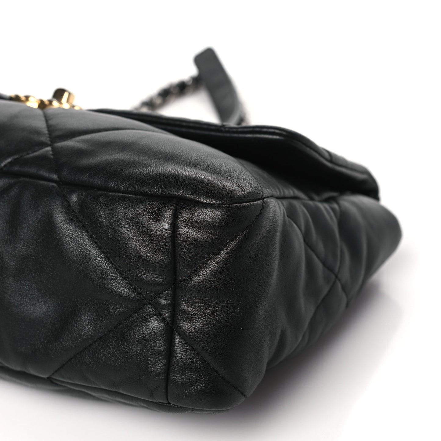 Lambskin Quilted Large Chanel 19 Flap Black