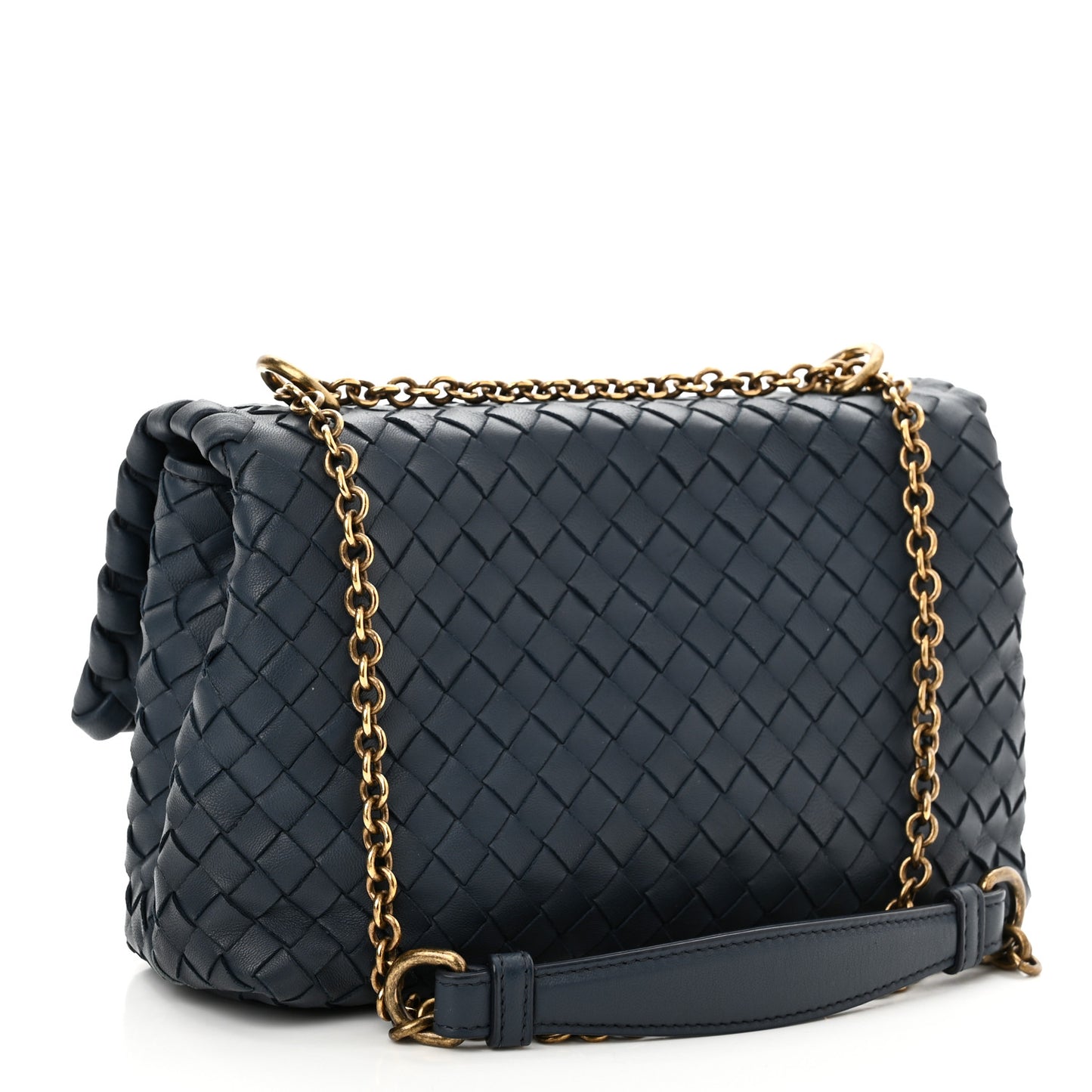 Nappa Intrecciato Baby Olimpia Shoulder Bag Denim