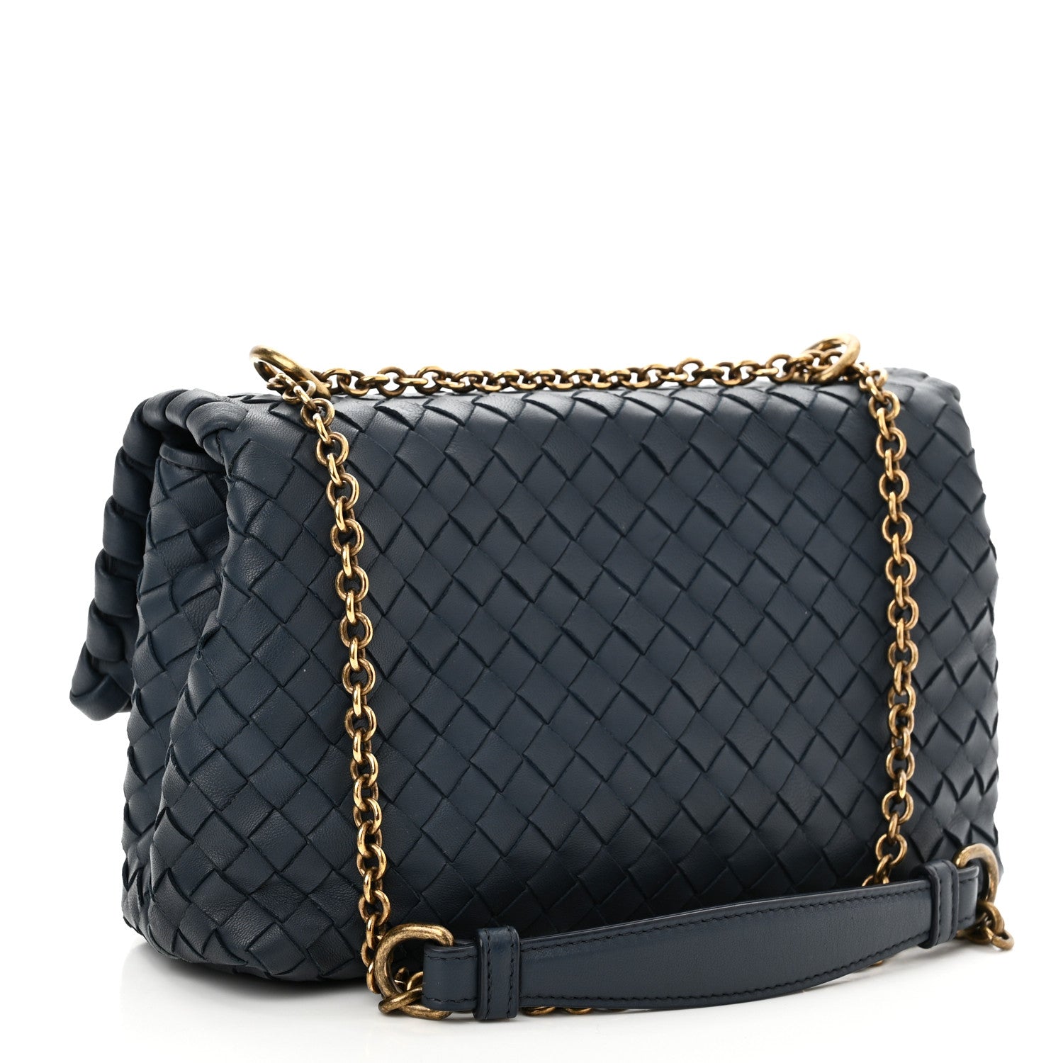 Bottega Veneta Nappa Intrecciato Baby Olimpia Shoulder Bag Denim 4 of 10