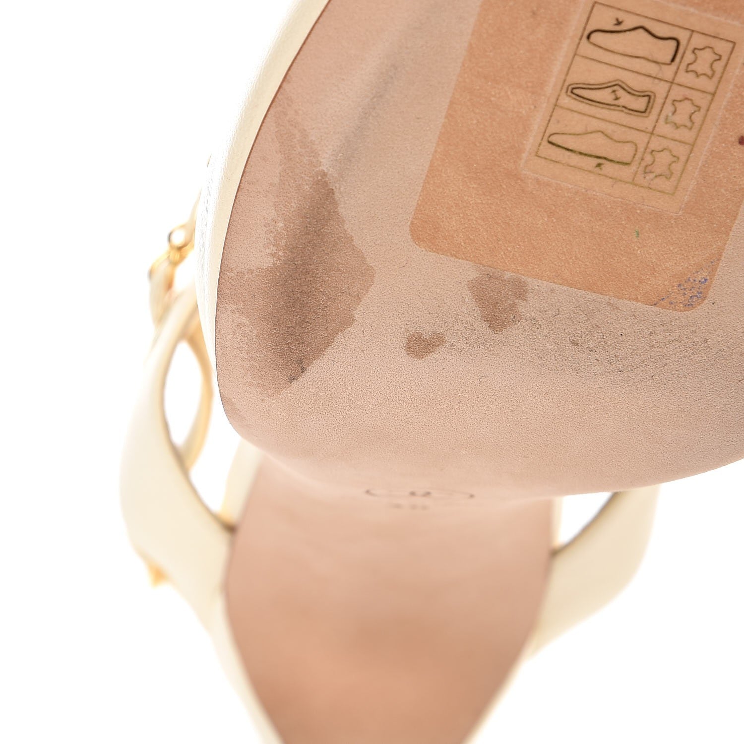 Chanel Lambskin CC Chain Sandals 40 Ivory 9 of 11