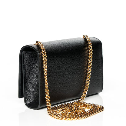 Saint Laurent Grain De Poudre Small Classic Monogram Satchel Black 3 of 8