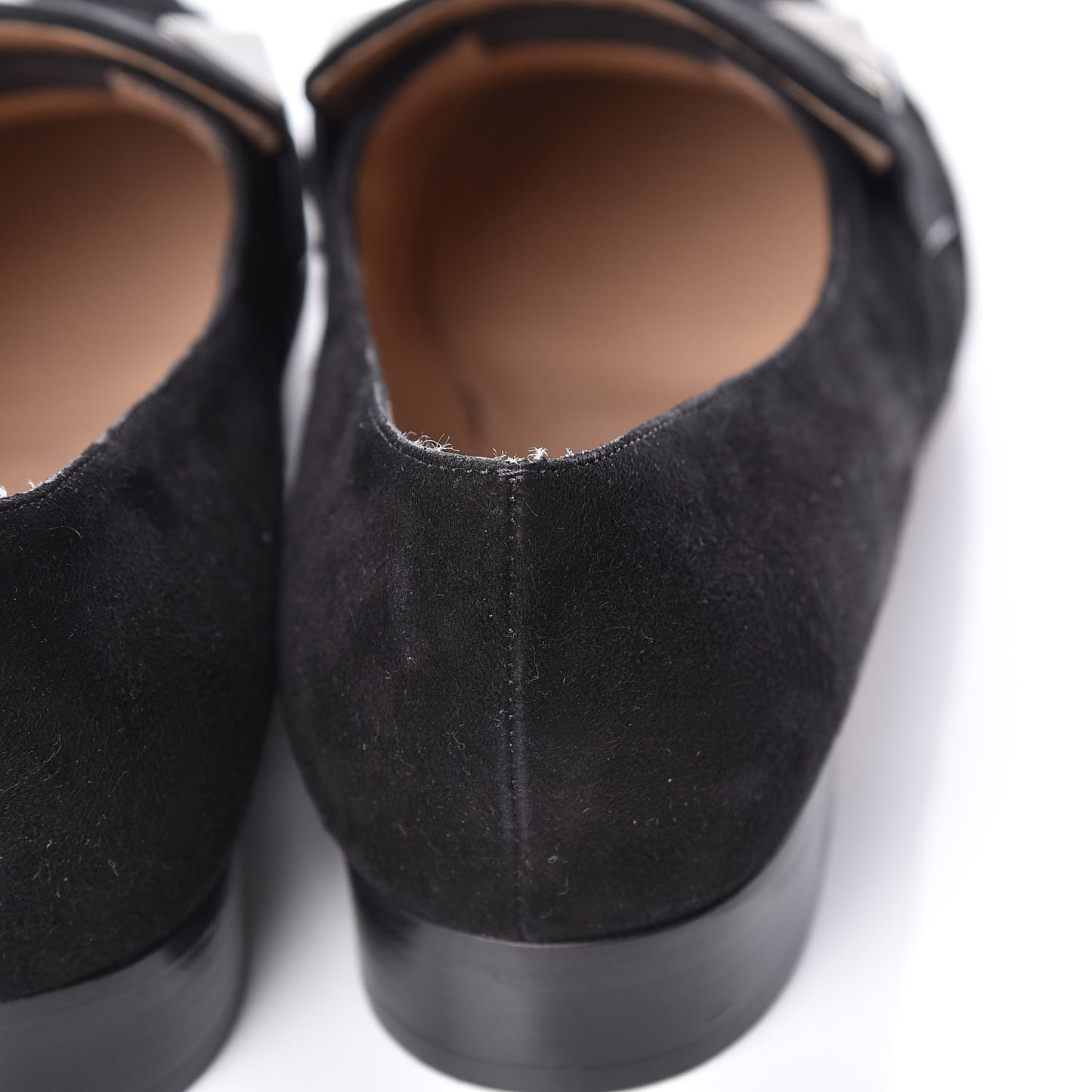 Suede Womens Macro Stud Loafers 38 Black