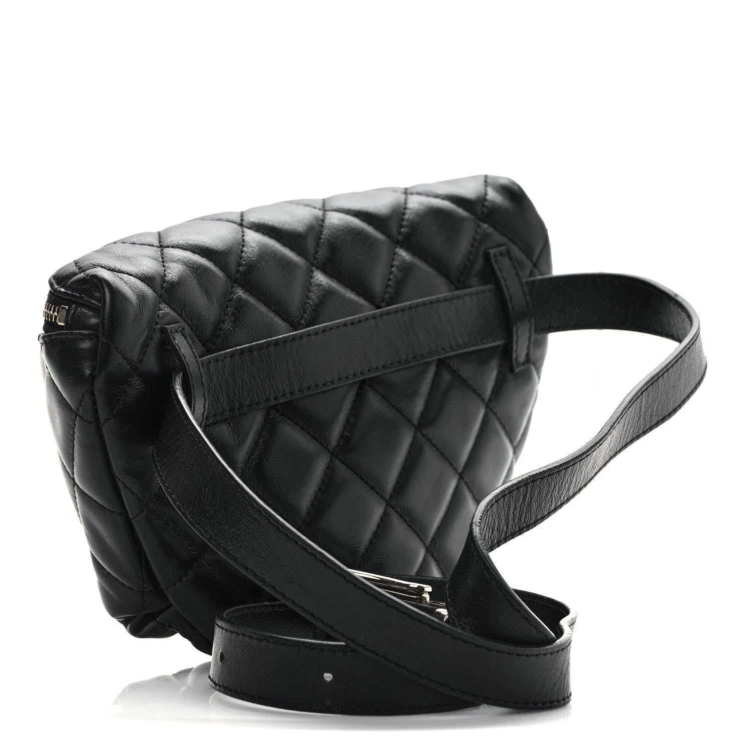 Chanel Calfskin Quilted Waist Belt Bag Black 3 of 9