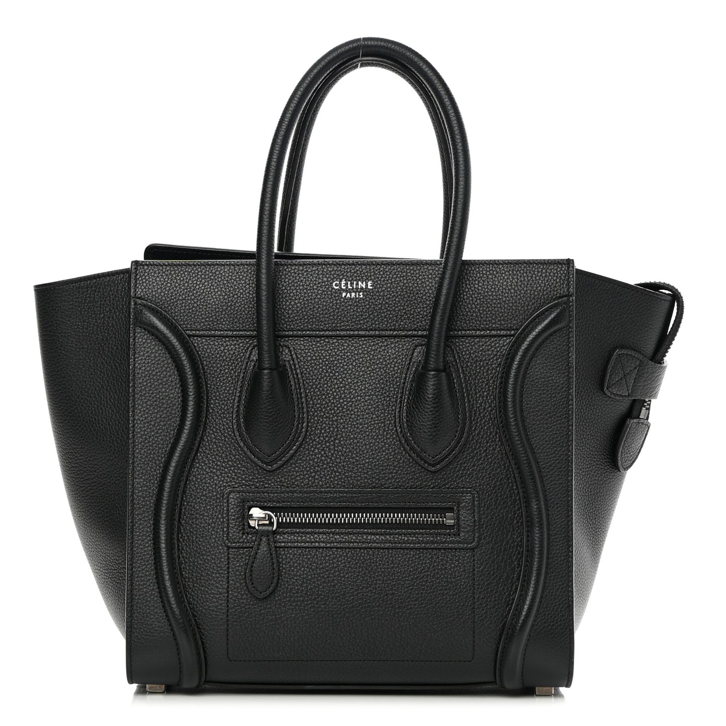 Drummed Calfskin Micro Luggage Black