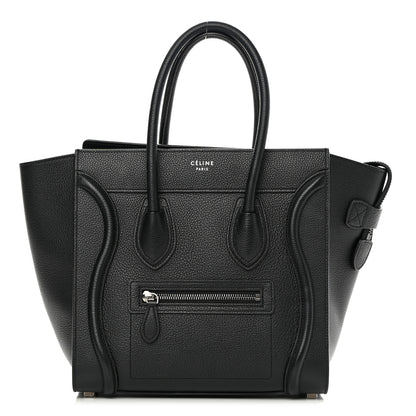 Celine Drummed Calfskin Micro Luggage Black 1 of 14