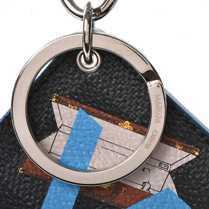 Louis Vuitton Damier Graphite Illustre V Key Holder Blue 3 of 5