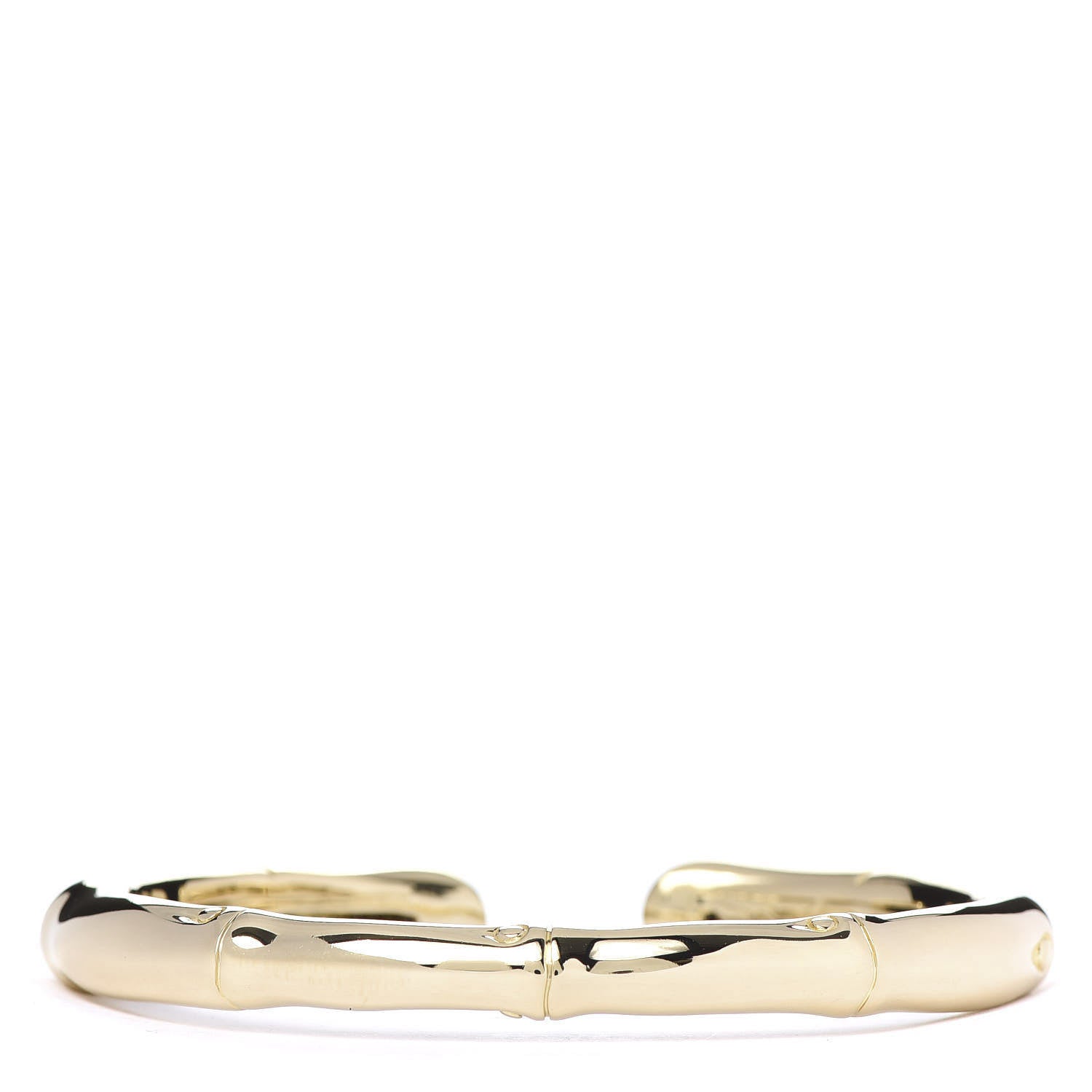John Hardy 18K Yellow Gold Diamond Bamboo Kick Cuff Bracelet 3 of 5