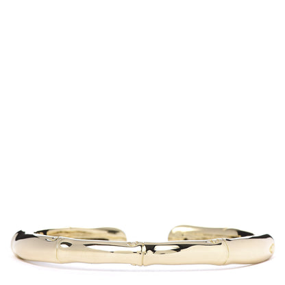 John Hardy 18K Yellow Gold Diamond Bamboo Kick Cuff Bracelet 3 of 5